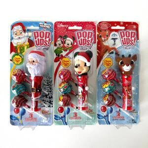Flix Candy Christmas Pop Ups Lollipop Dispenser and 3 Chupa Chups Bundle